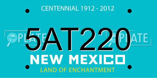 5AT220 New Mexico License Plate