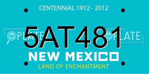 5AT481 New Mexico License Plate