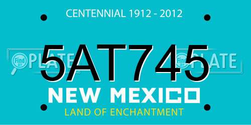 5AT745 New Mexico License Plate
