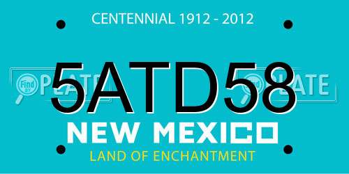 5ATD58 New Mexico License Plate