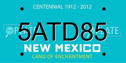 5ATD85 New Mexico License Plate