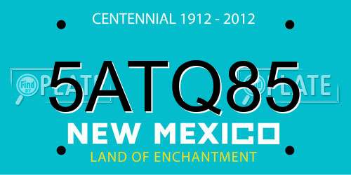 5ATQ85 New Mexico License Plate