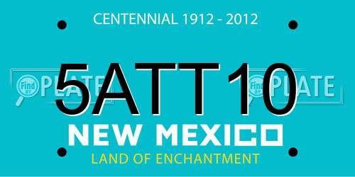 5ATT10 New Mexico License Plate