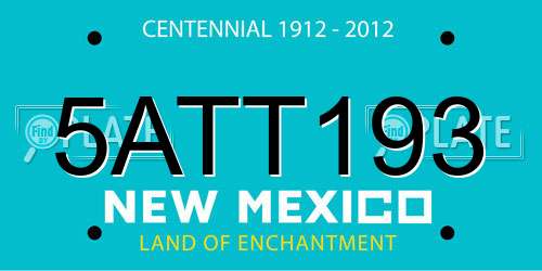 5ATT193 New Mexico License Plate
