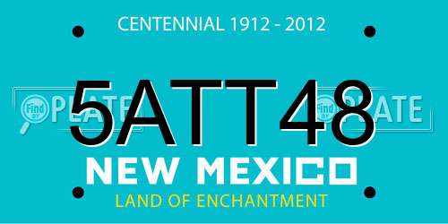 5ATT48 New Mexico License Plate