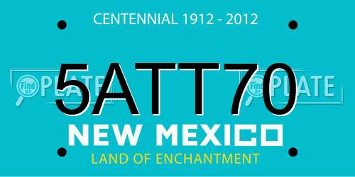 5ATT70 New Mexico License Plate
