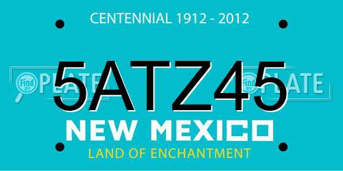 5ATZ45 New Mexico License Plate