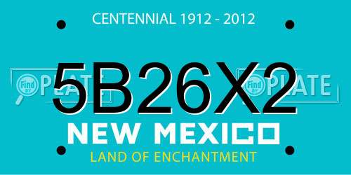 5B26X2 New Mexico License Plate