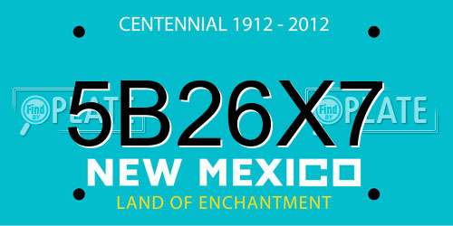 5B26X7 New Mexico License Plate