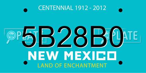 5B28B0 New Mexico License Plate