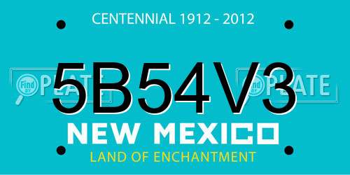 5B54V3 New Mexico License Plate