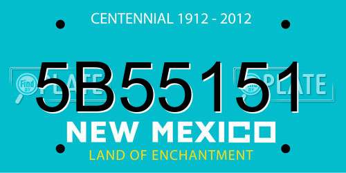 5B55151 New Mexico License Plate