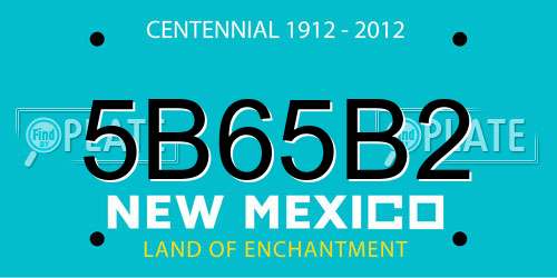 5B65B2 New Mexico License Plate