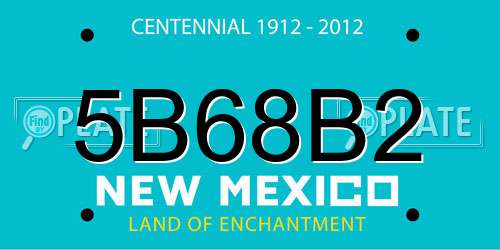 5B68B2 New Mexico License Plate