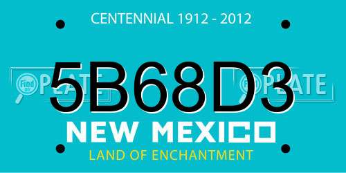 5B68D3 New Mexico License Plate