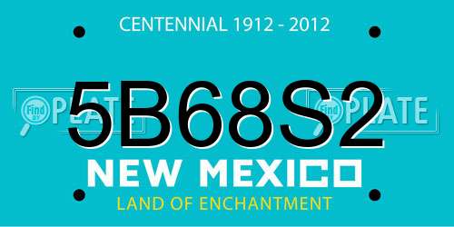 5B68S2 New Mexico License Plate