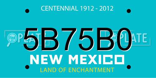 5B75B0 New Mexico License Plate