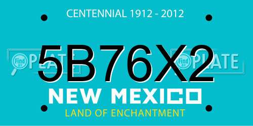 5B76X2 New Mexico License Plate