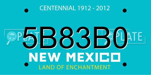 5B83B0 New Mexico License Plate