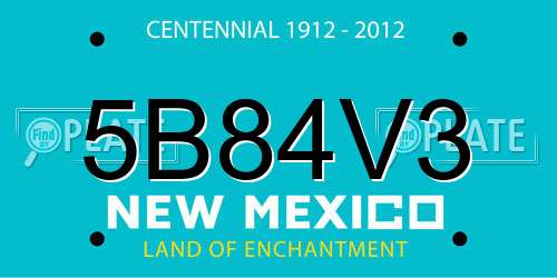 5B84V3 New Mexico License Plate