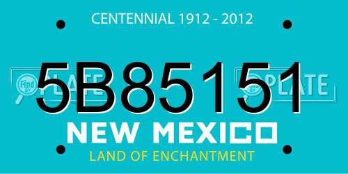 5B85151 New Mexico License Plate