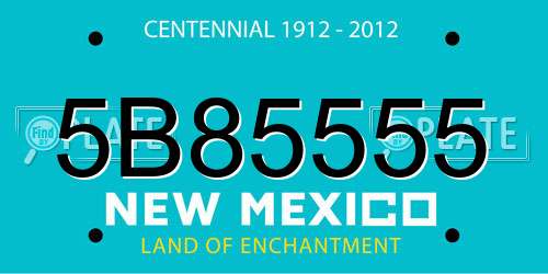 5B85555 New Mexico License Plate