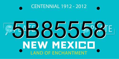 5B85558 New Mexico License Plate