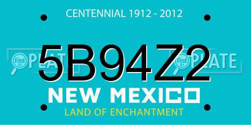 5B94Z2 New Mexico License Plate
