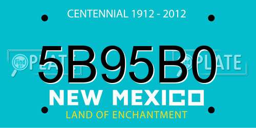 5B95B0 New Mexico License Plate
