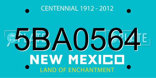 5BA0564 New Mexico License Plate
