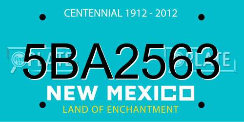 5BA2563 New Mexico License Plate