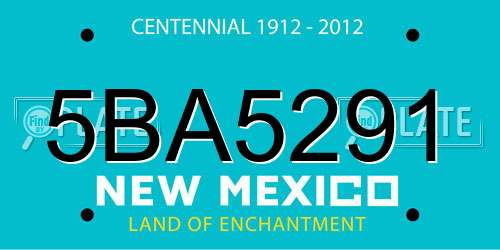 5BA5291 New Mexico License Plate