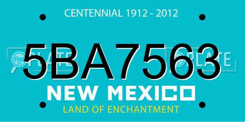 5BA7563 New Mexico License Plate