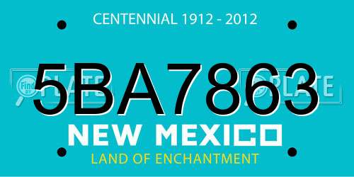5BA7863 New Mexico License Plate