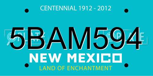 5BAM594 New Mexico License Plate