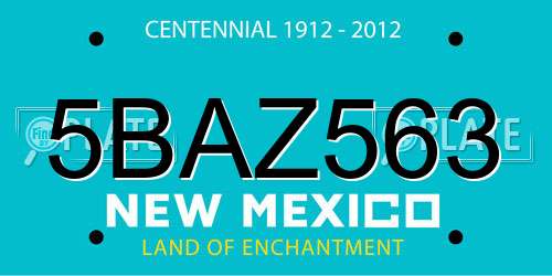 5BAZ563 New Mexico License Plate