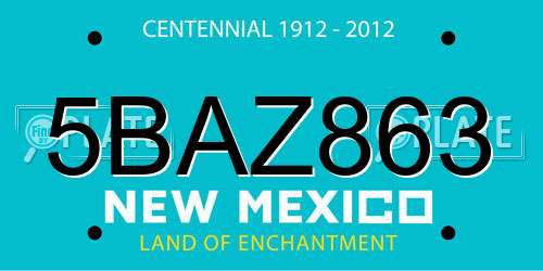 5BAZ863 New Mexico License Plate