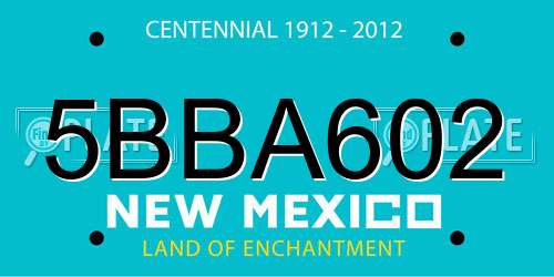 5BBA602 New Mexico License Plate