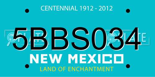5BBS034 New Mexico License Plate
