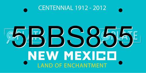 5BBS855 New Mexico License Plate