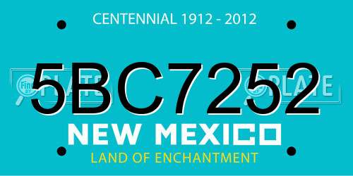 5BC7252 New Mexico License Plate