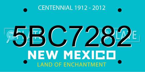 5BC7282 New Mexico License Plate