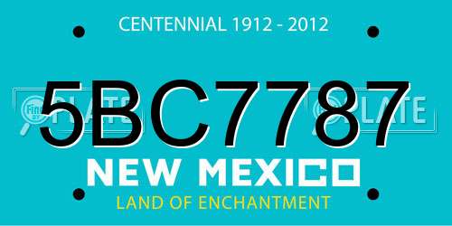 5BC7787 New Mexico License Plate