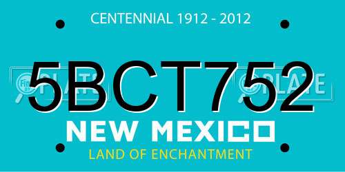 5BCT752 New Mexico License Plate