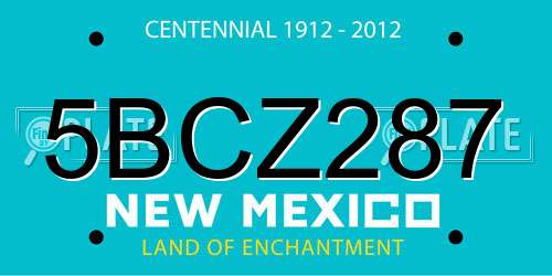 5BCZ287 New Mexico License Plate