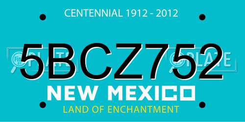 5BCZ752 New Mexico License Plate