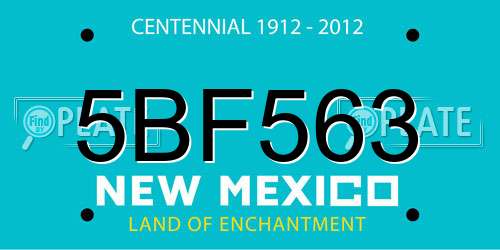 5BF563 New Mexico License Plate