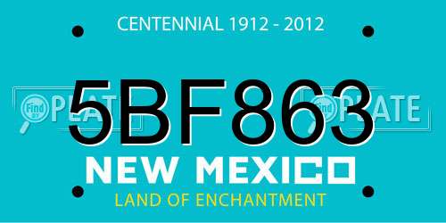 5BF863 New Mexico License Plate