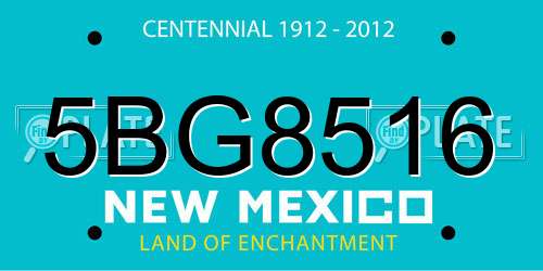 5BG8516 New Mexico License Plate
