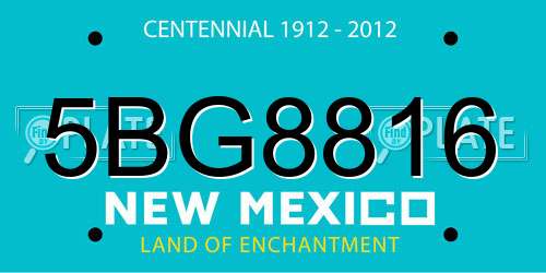 5BG8816 New Mexico License Plate